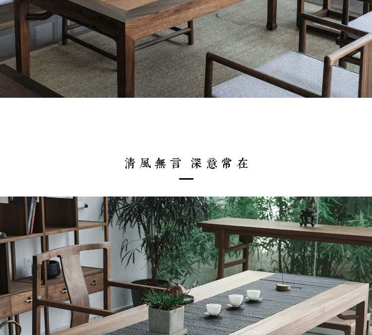 Horseshoe table dining-table writing desk(图11)