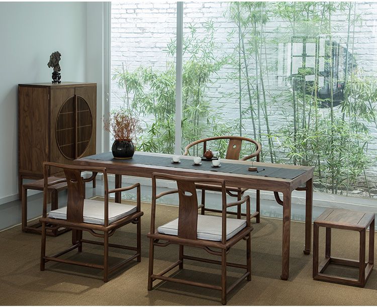 Horseshoe table dining-table writing desk(图1)