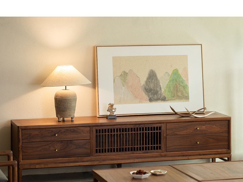 Solid wood Chinese style TV cabinet(图3)