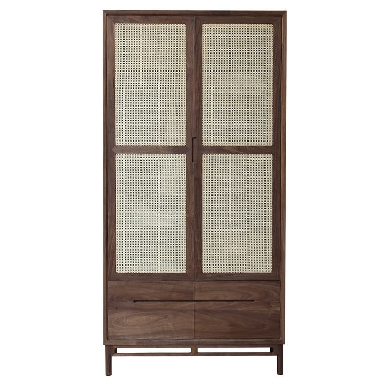 Chinese style wardrobe Straw mat decorat