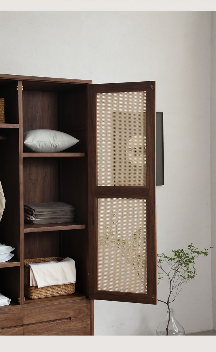 Chinese style wardrobe Straw mat decoration(图3)