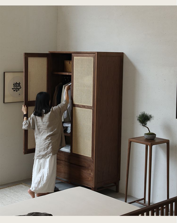 Chinese style wardrobe Straw mat decoration(图6)